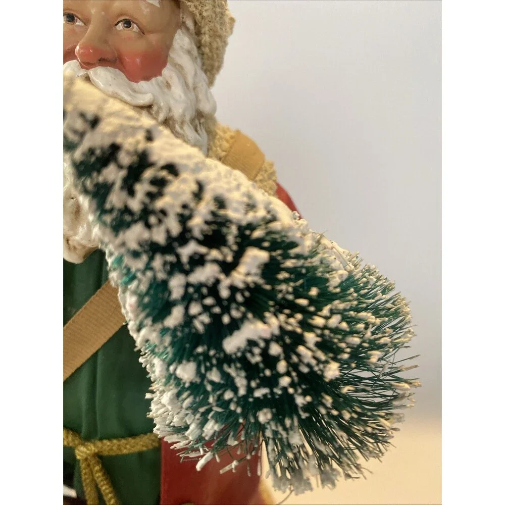 Clothtique POSSIBLE DREAMS 1994 Santa Figure Bottle Brush Tree Bag Toy Christmas